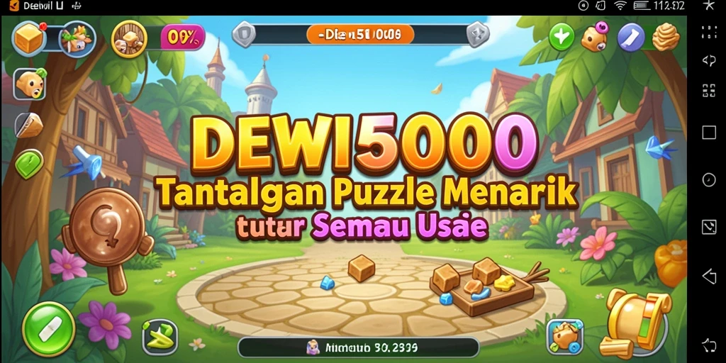 Tampilan gameplay menantang dalam DEWI5000, penuh teka-teki seru.