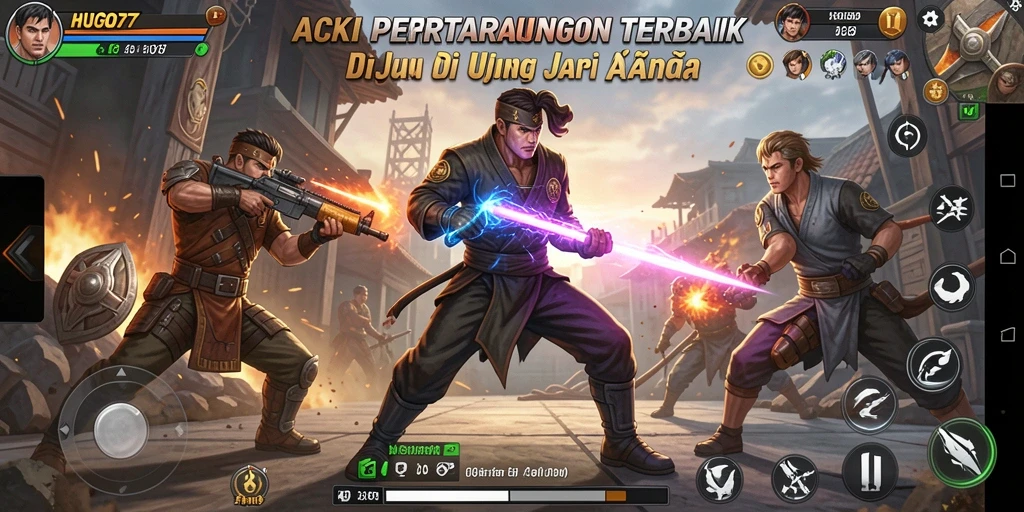 Tangkap momen seru dari pertarungan HUGO77 dengan grafis menakjubkan.