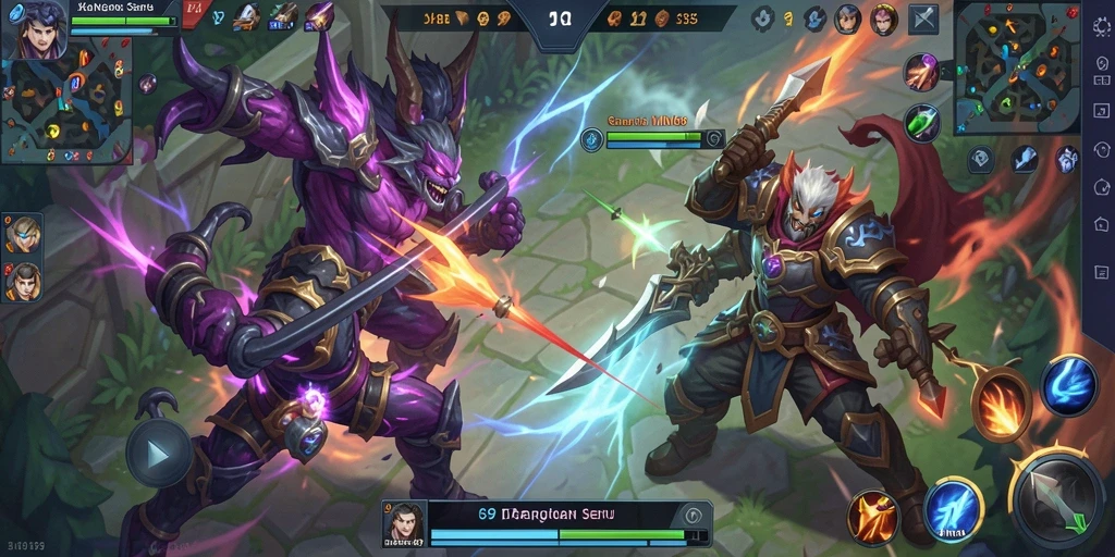 Screenshot gameplay JIN69 menampilkan pertarungan tim yang intens.