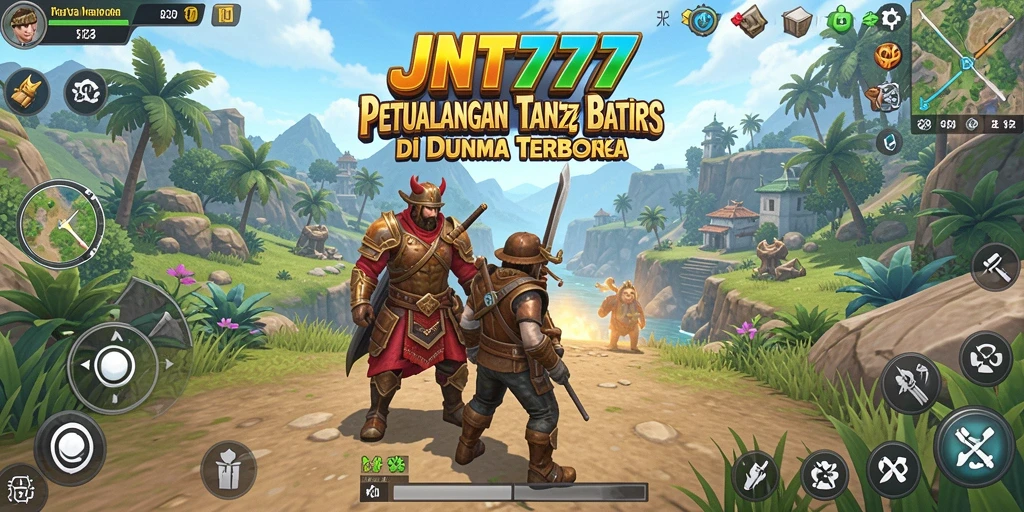 Screenshot utama JNT777 menampilkan dunia terbuka yang memukau dan luas.