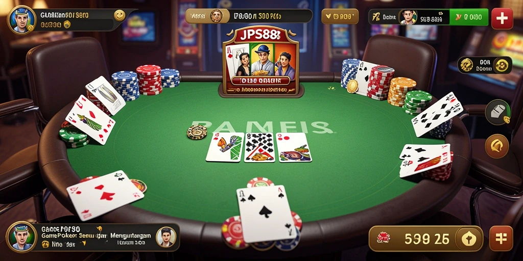 Screenshot JPS88 dengan tampilan permainan Poker yang menantang.