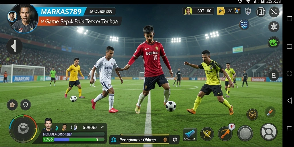 Tampilan gameplay yang mendebarkan dalam MARKAS789, rasakan keseruan sepak bola.
