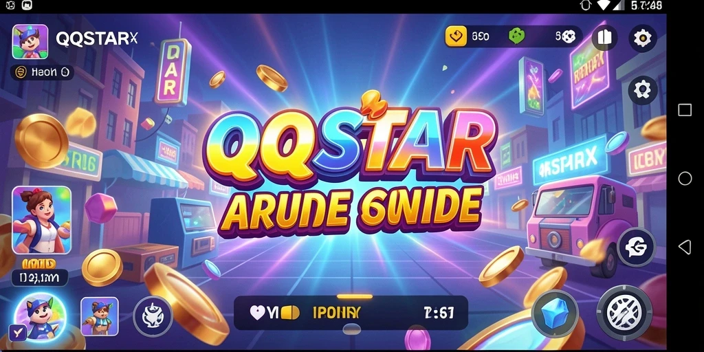 Screenshot menunjukkan gameplay seru dari QQSTAR di level yang penuh tantangan.