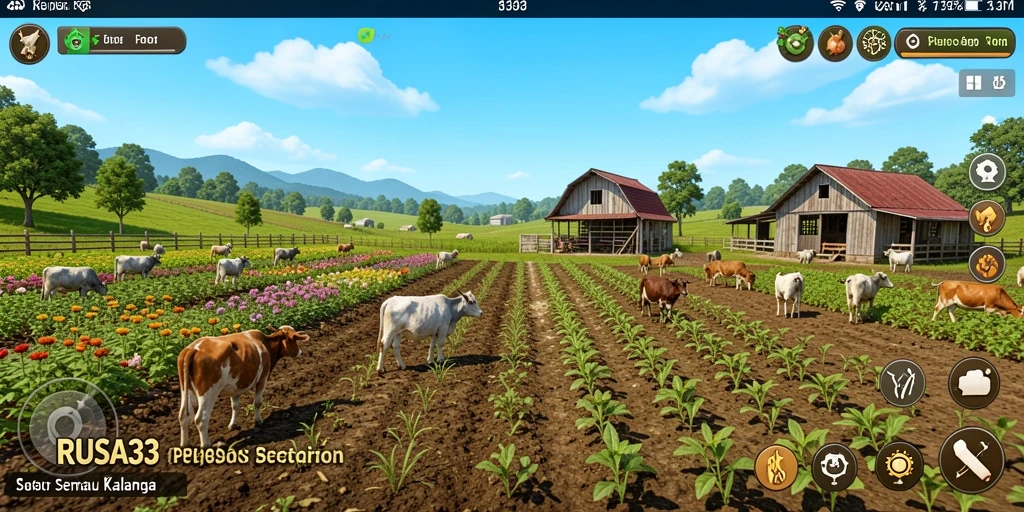 Tampilan gameplay RUSA33 yang seru dengan berbagai tanaman yang dapat ditanam.