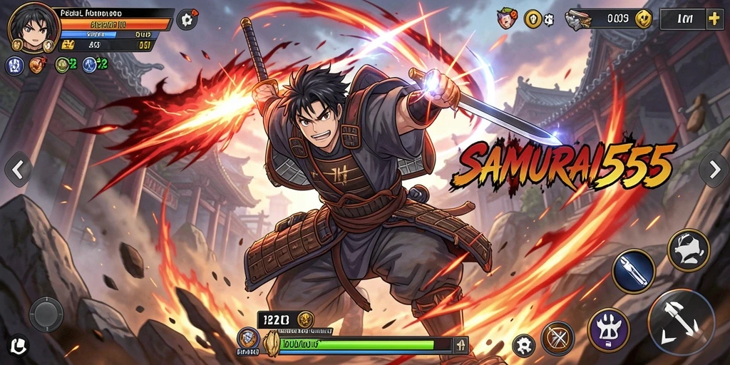 Gameplay menarik dalam <strong>SAMURAI555</strong> dengan karakter anime yang unik.