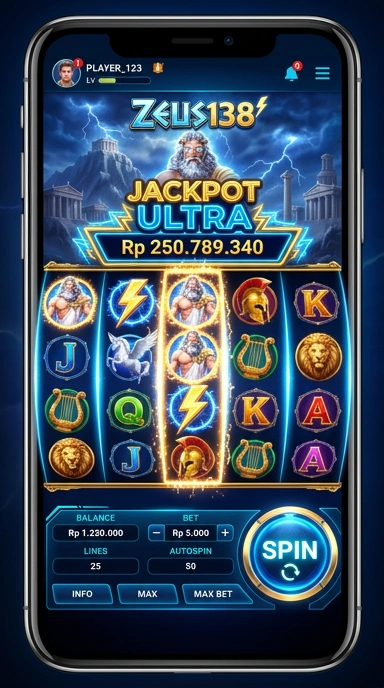 Pengguna sedang mencari aplikasi di layar utama zeus138.